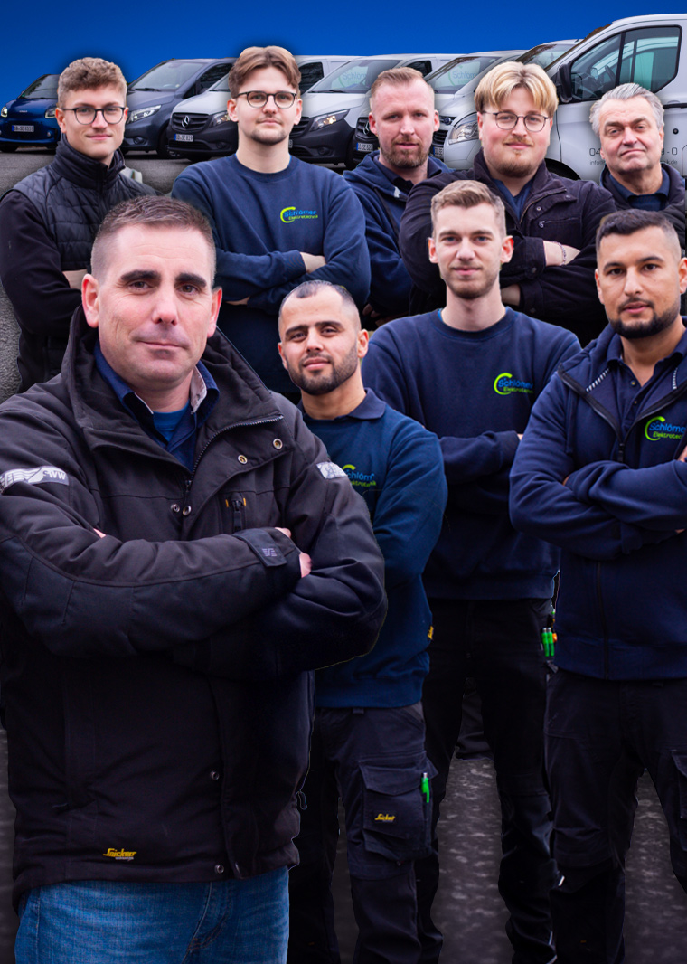 Elektromeister Stefan Schlömer und Team